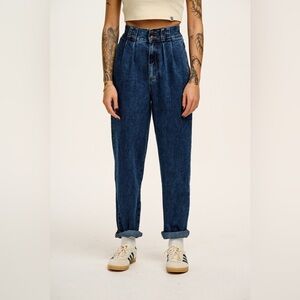 Lucy & Yak High Rise Dark Blue Mom Jeans